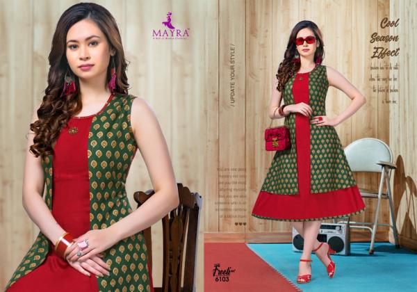 Mayra Frooti 5 Rayon Designer Kurti With Jacket 